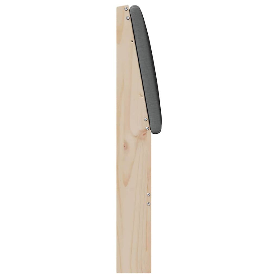 Gestoffeerd hoofdbord Donkergrijs 135 cm Massief grenenhout