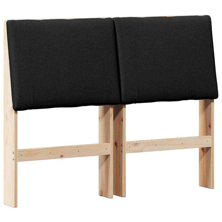 Gestoffeerd hoofdbord Zwart 135 cm Massief grenenhout