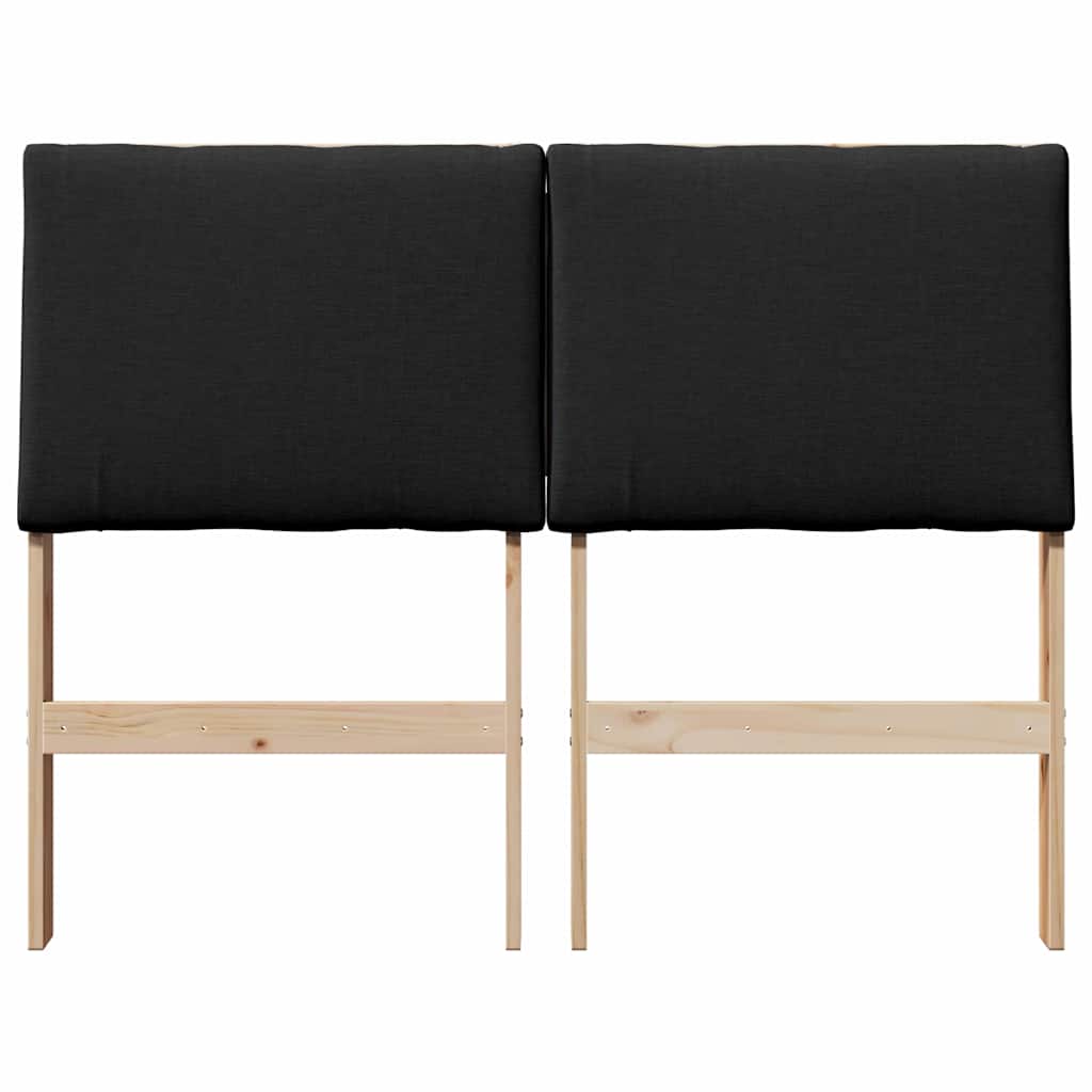 Gestoffeerd hoofdbord Zwart 135 cm Massief grenenhout