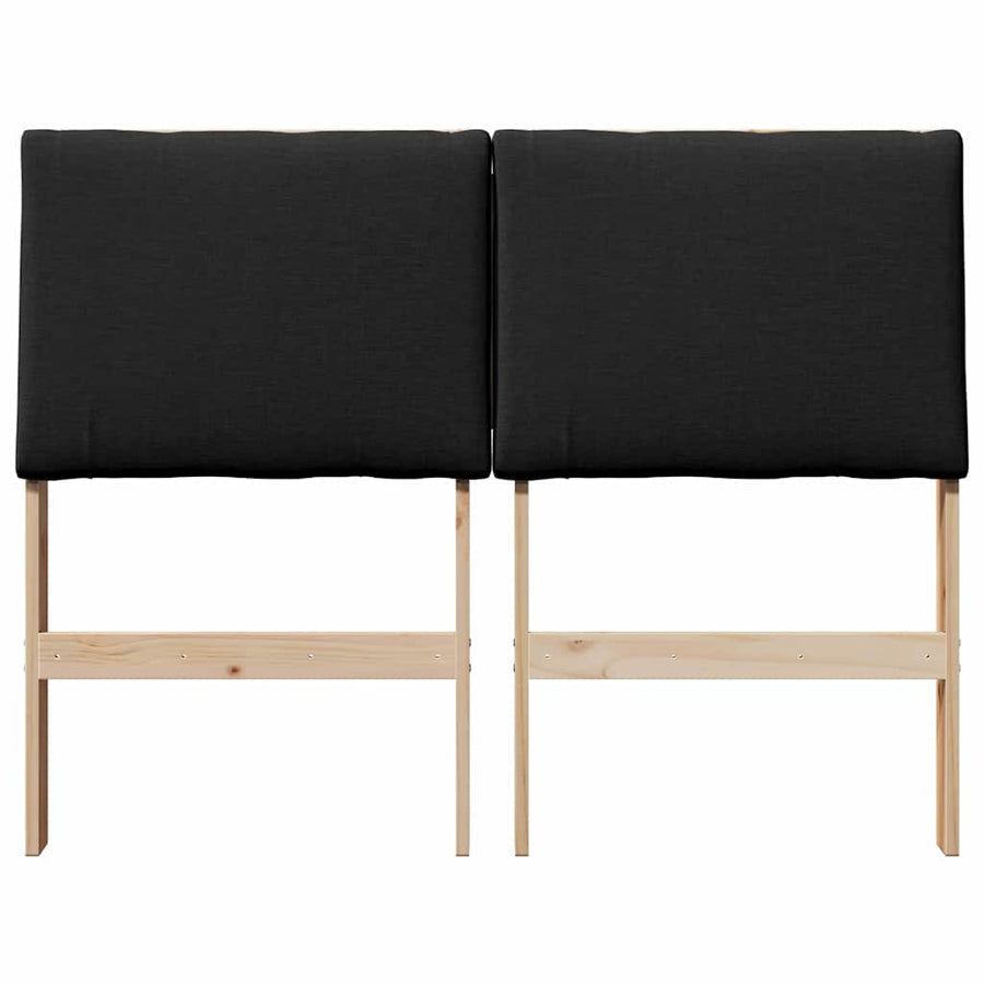 Gestoffeerd hoofdbord Zwart 135 cm Massief grenenhout