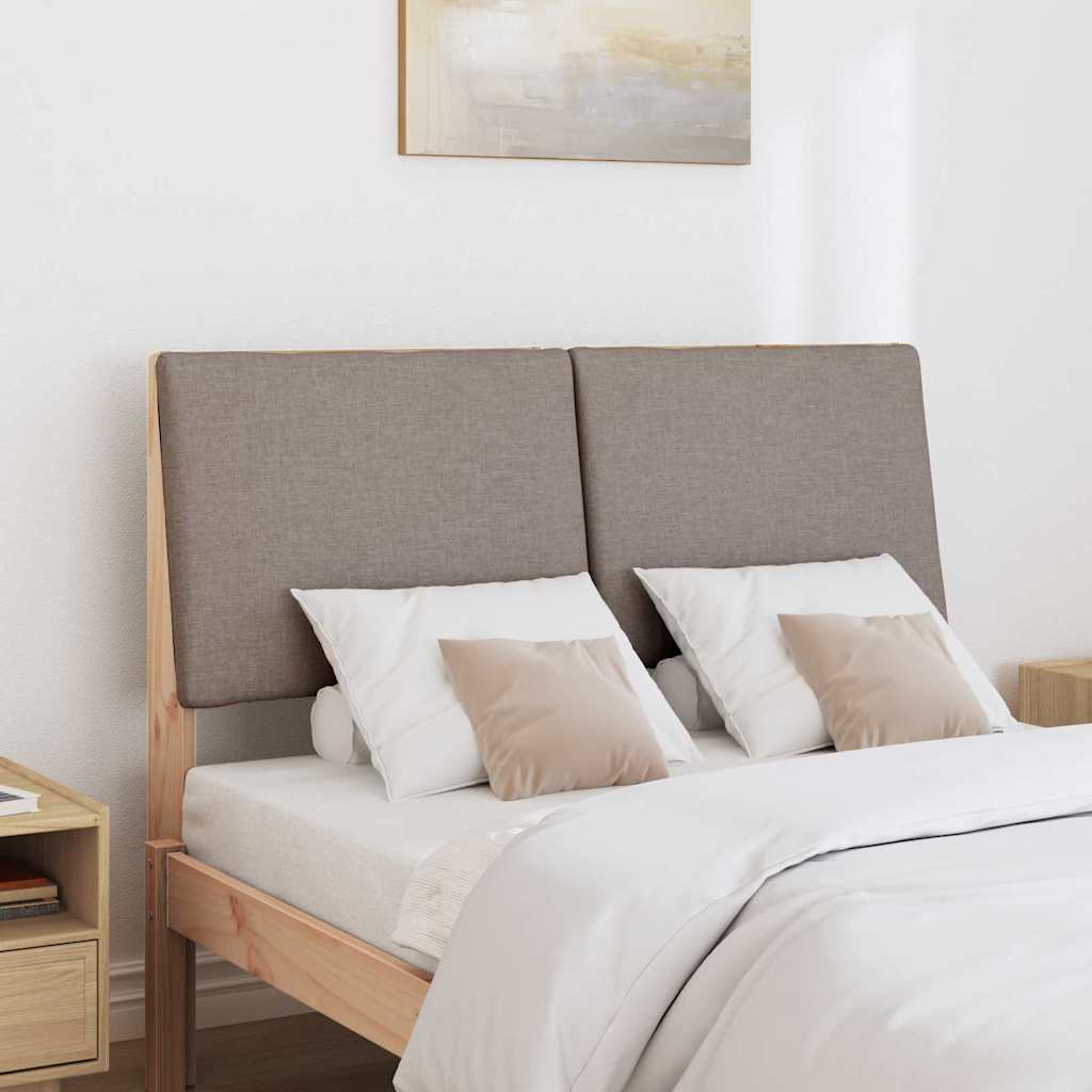 Gestoffeerd hoofdbord Taupe 135 cm Massief grenenhout