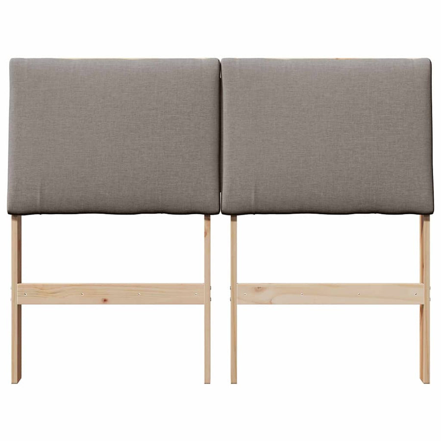 Gestoffeerd hoofdbord Taupe 135 cm Massief grenenhout