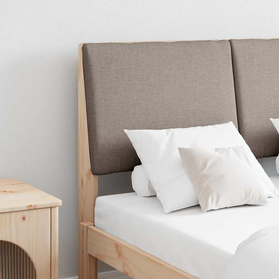 Gestoffeerd hoofdbord Taupe 120 cm Massief grenenhout