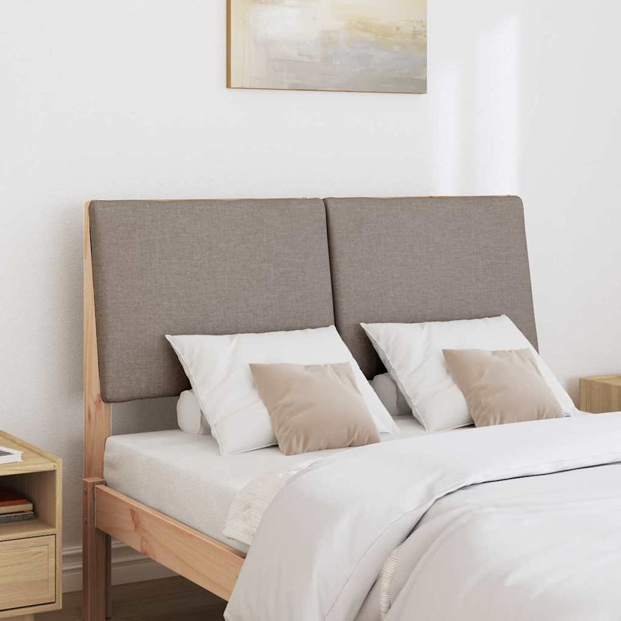 Gestoffeerd hoofdbord Taupe 120 cm Massief grenenhout