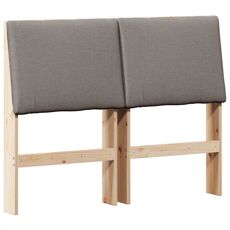 Gestoffeerd hoofdbord Taupe 120 cm Massief grenenhout