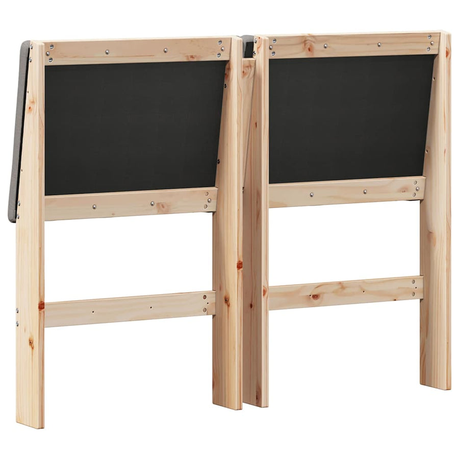 Gestoffeerd hoofdbord Taupe 120 cm Massief grenenhout