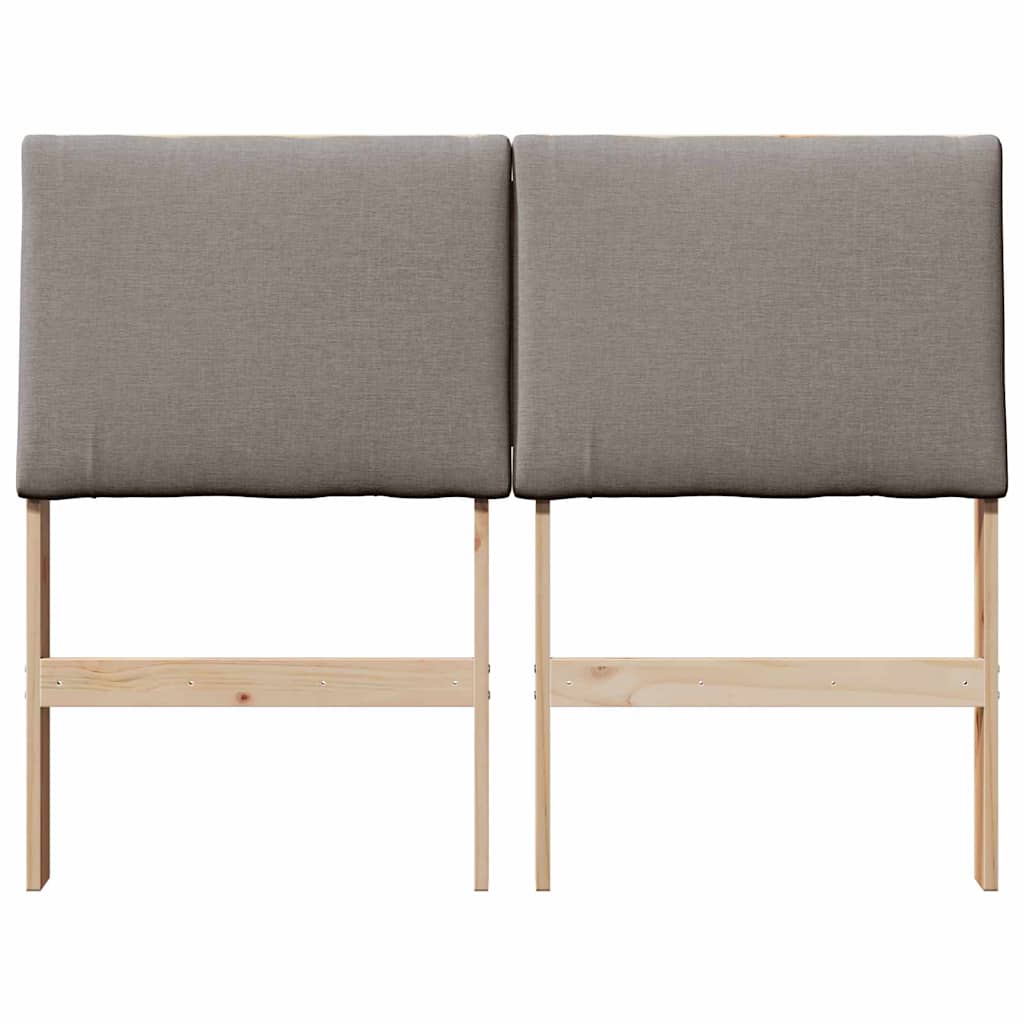 Gestoffeerd hoofdbord Taupe 120 cm Massief grenenhout