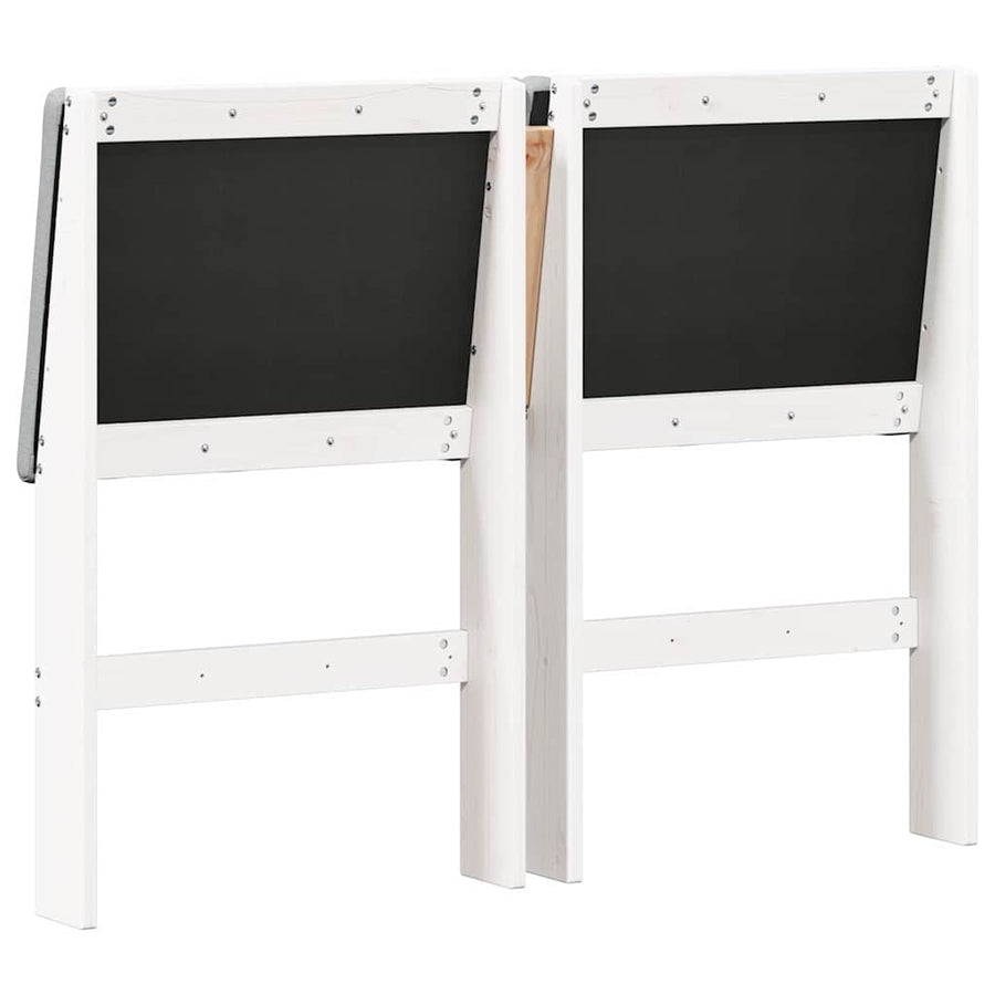 Gestoffeerd hoofdbord Lichtgrijs 120 cm Massief grenenhout