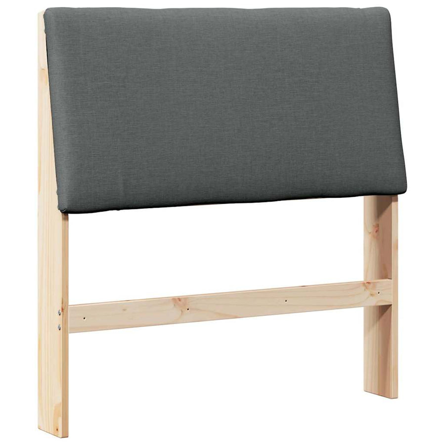 Gestoffeerd hoofdbord Donkergrijs 100 cm Massief grenenhout