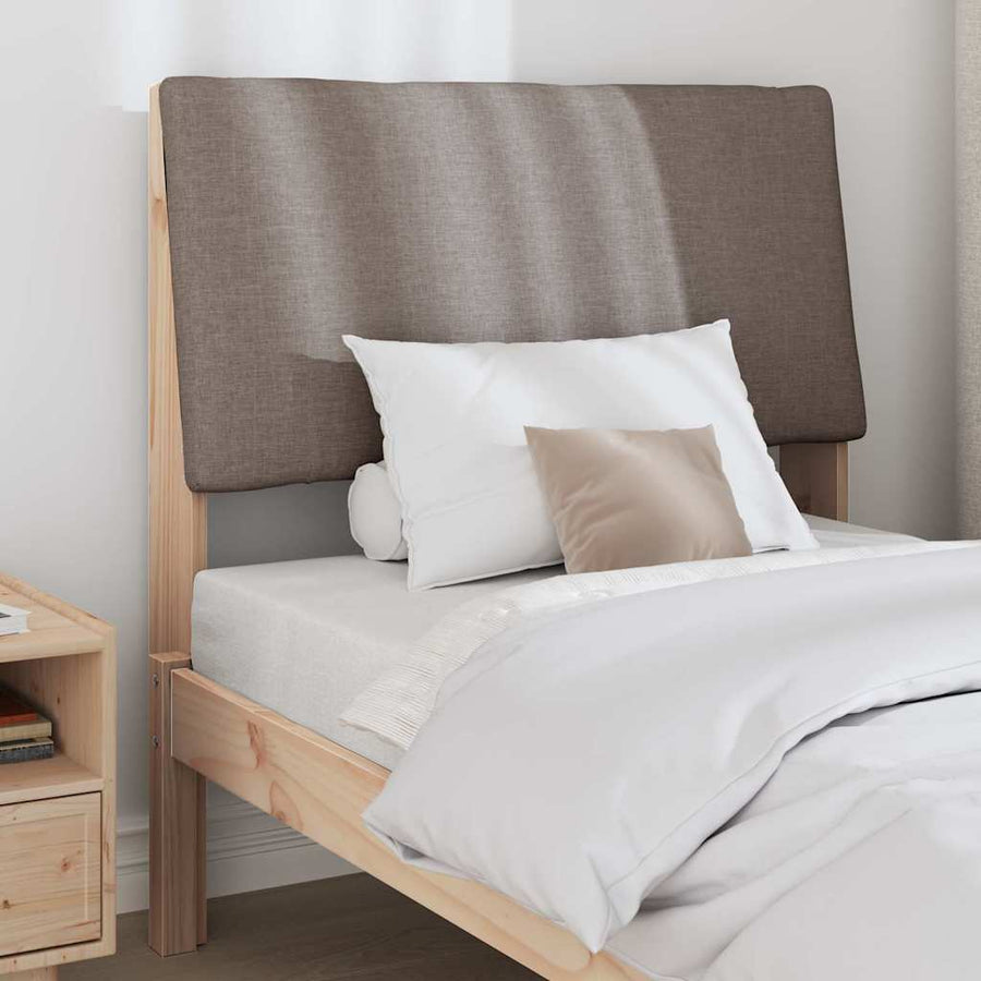 Gestoffeerd hoofdbord Taupe 100 cm Massief grenenhout