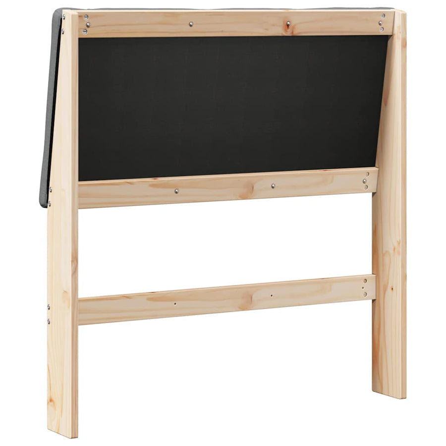 Gestoffeerd hoofdbord Donkergrijs 90 cm Massief grenenhout