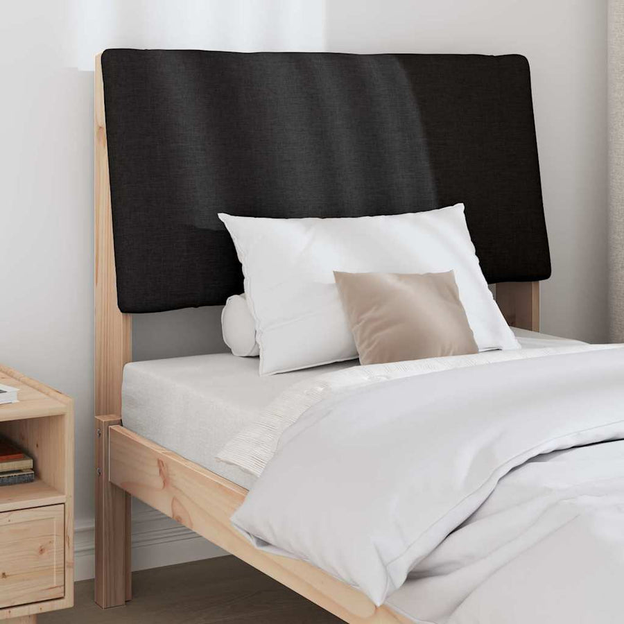 Gestoffeerd hoofdbord Zwart 90 cm Massief grenenhout