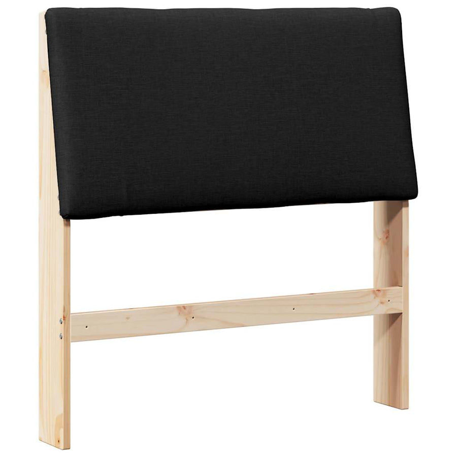Gestoffeerd hoofdbord Zwart 90 cm Massief grenenhout