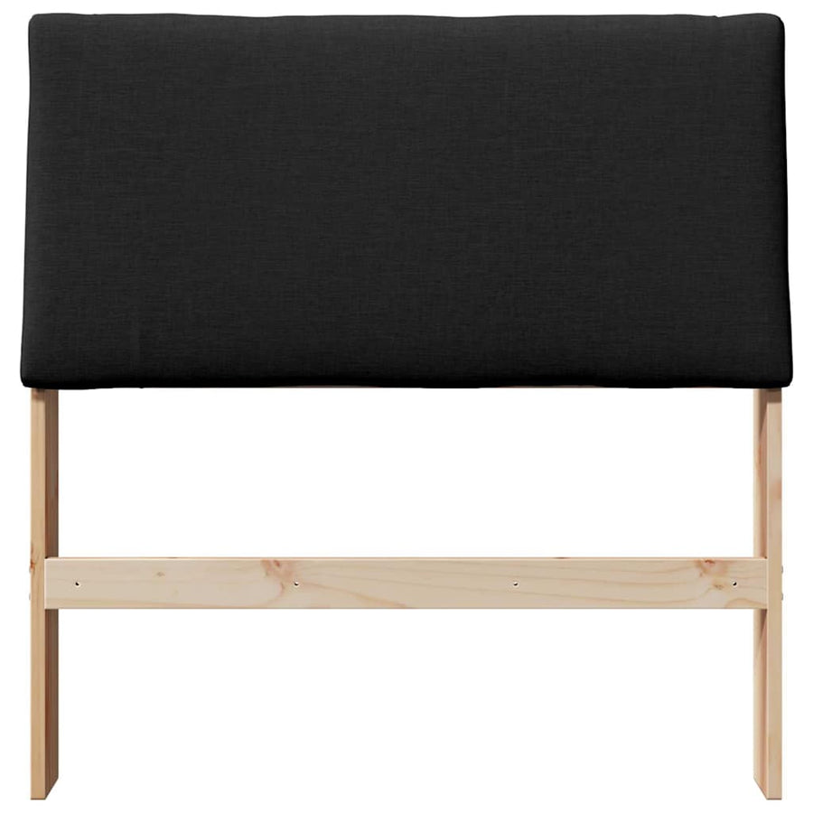 Gestoffeerd hoofdbord Zwart 90 cm Massief grenenhout