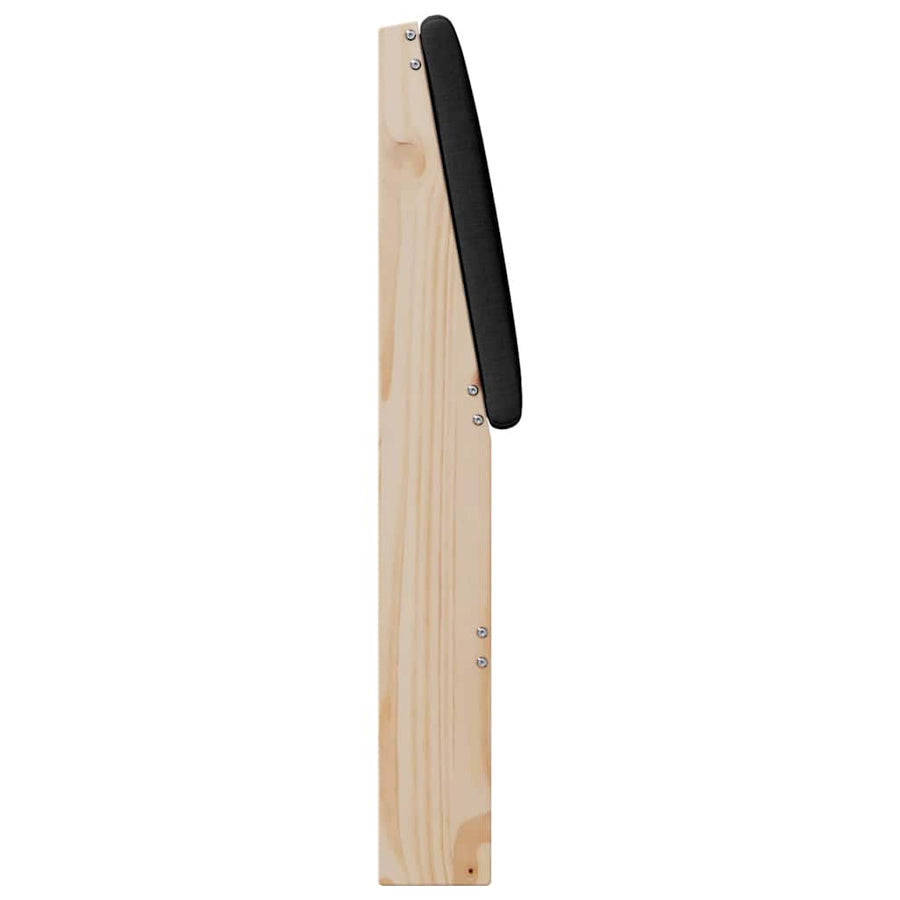 Gestoffeerd hoofdbord Zwart 90 cm Massief grenenhout