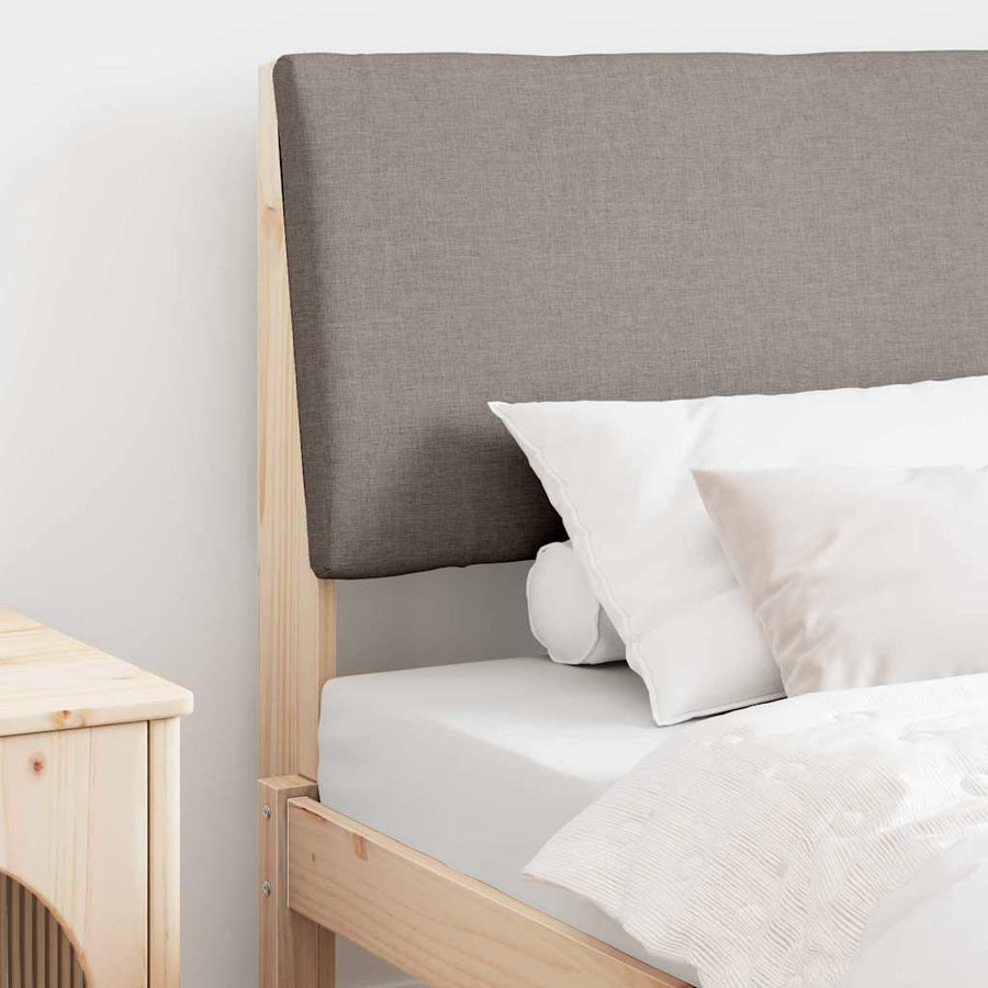 Gestoffeerd hoofdbord Taupe 90 cm Massief grenenhout