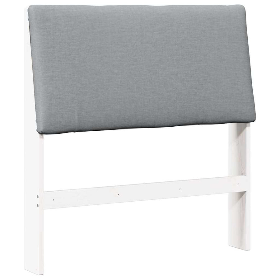 Gestoffeerd hoofdbord Lichtgrijs 90 cm Massief grenenhout