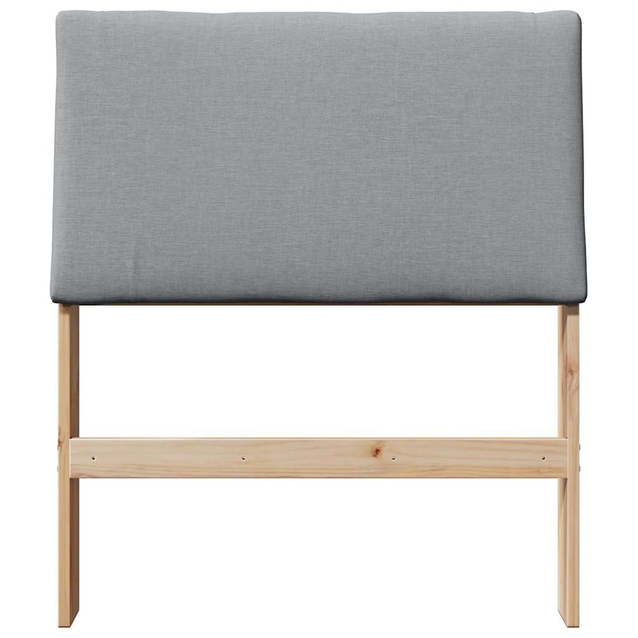 Gestoffeerd hoofdbord Lichtgrijs 80 cm Massief grenenhout