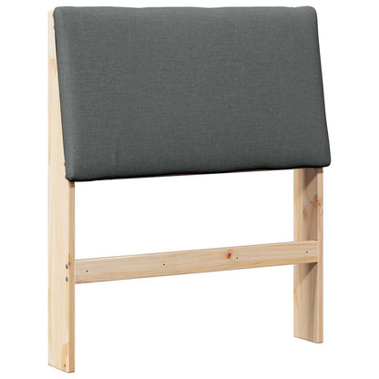 Gestoffeerd hoofdbord Donkergrijs 80 cm Massief grenenhout