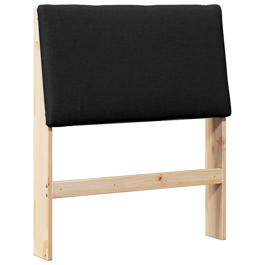 Gestoffeerd hoofdbord Zwart 80 cm Massief grenenhout