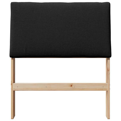 Gestoffeerd hoofdbord Zwart 80 cm Massief grenenhout
