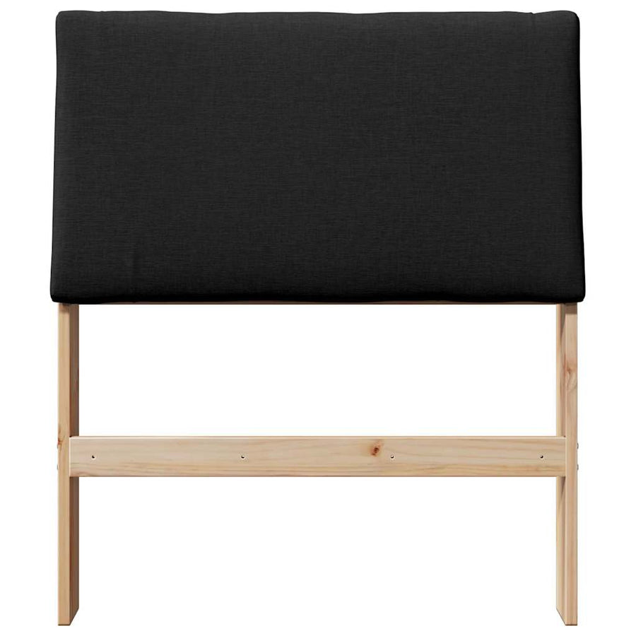 Gestoffeerd hoofdbord Zwart 80 cm Massief grenenhout