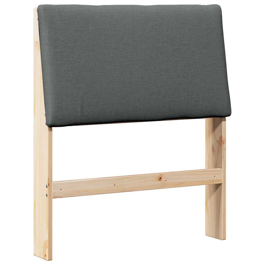 Gestoffeerd hoofdbord Donkergrijs 75 cm Massief grenenhout