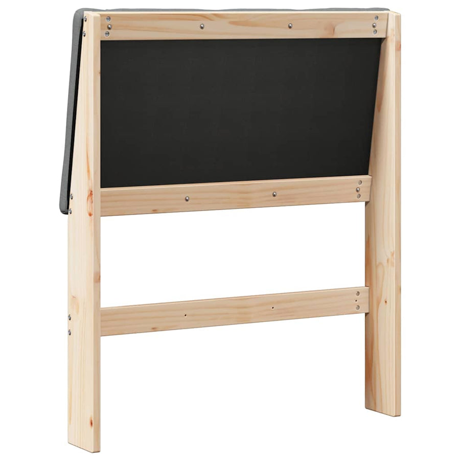 Gestoffeerd hoofdbord Donkergrijs 75 cm Massief grenenhout