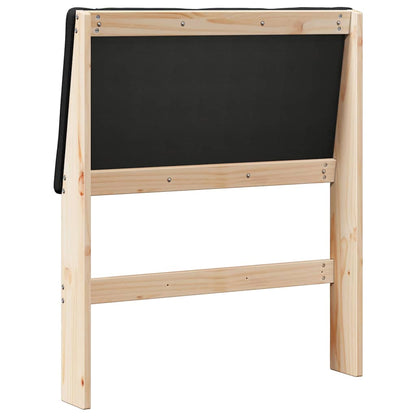 Gestoffeerd hoofdbord Zwart 75 cm Massief grenenhout