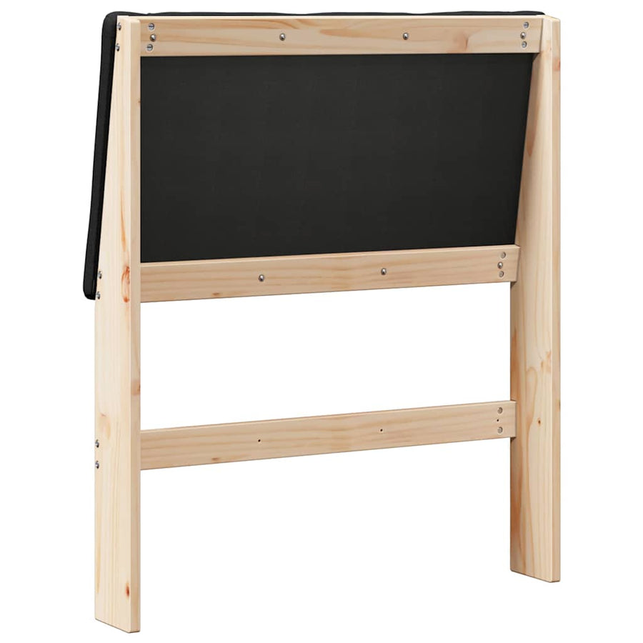 Gestoffeerd hoofdbord Zwart 75 cm Massief grenenhout
