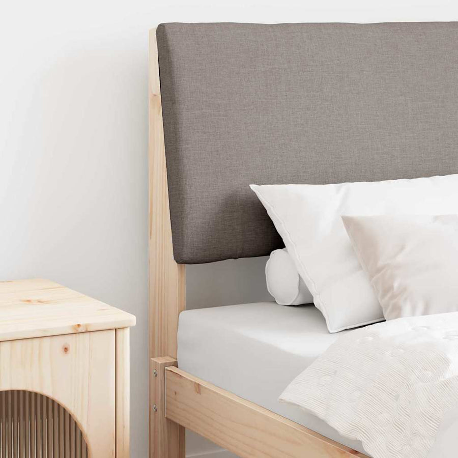 Gestoffeerd hoofdbord Taupe 75 cm Massief grenenhout