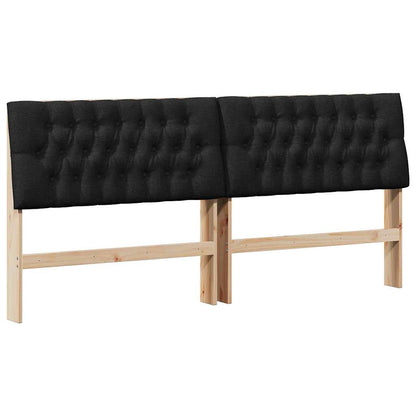 Gestoffeerd hoofdbord Zwart 200 cm Massief grenenhout
