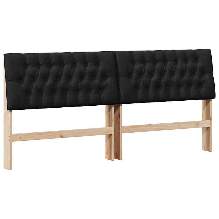 Gestoffeerd hoofdbord Zwart 200 cm Massief grenenhout
