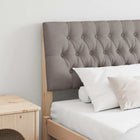 Hoofdbord 200 cm massief grenenhout taupe gestoffeerd