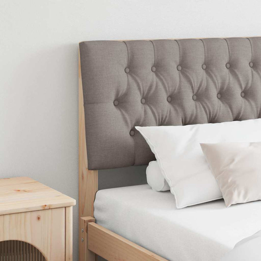 Gestoffeerd hoofdbord Taupe 200 cm Massief grenenhout