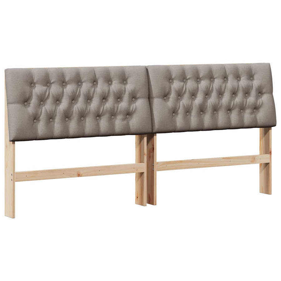 Gestoffeerd hoofdbord Taupe 200 cm Massief grenenhout