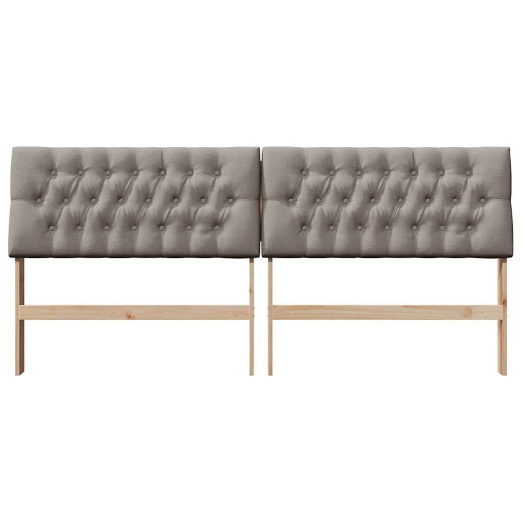 Gestoffeerd hoofdbord Taupe 200 cm Massief grenenhout