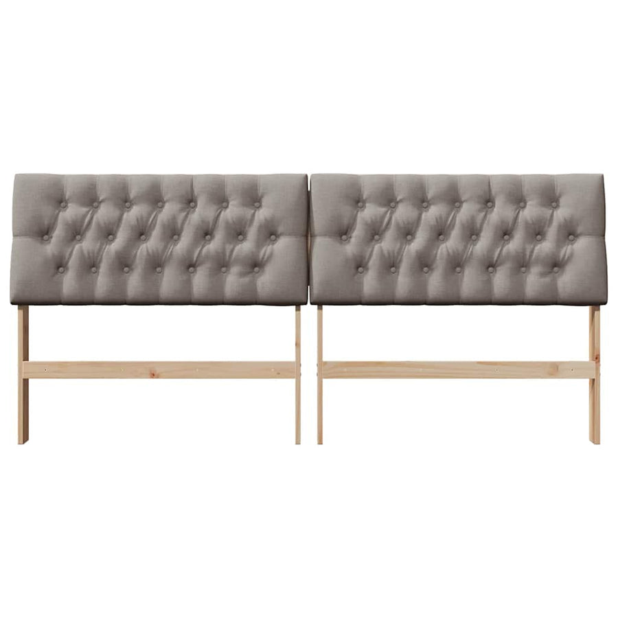 Gestoffeerd hoofdbord Taupe 200 cm Massief grenenhout