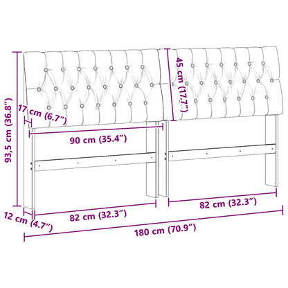 Gestoffeerd hoofdbord Lichtgrijs 180 cm Massief grenenhout