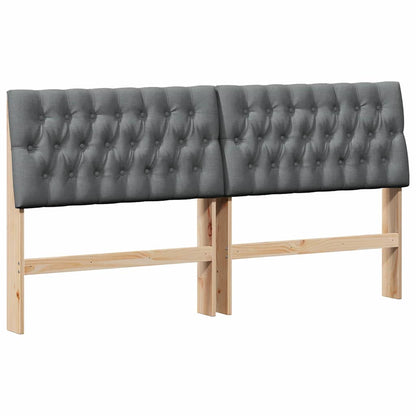 Gestoffeerd hoofdbord Donkergrijs 180 cm Massief grenenhout