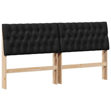 Gestoffeerd hoofdbord Zwart 180 cm Massief grenenhout
