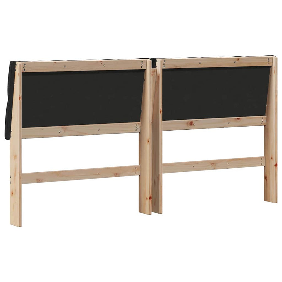 Gestoffeerd hoofdbord Zwart 180 cm Massief grenenhout