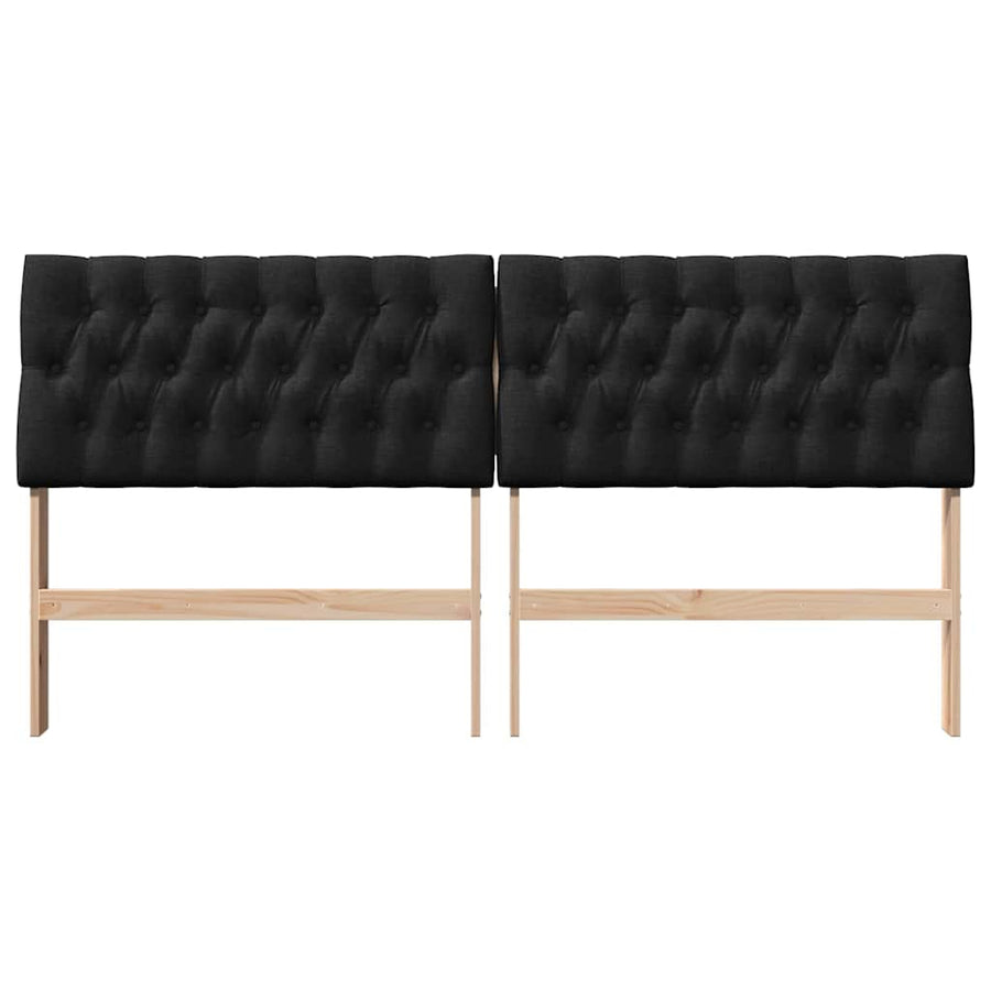 Gestoffeerd hoofdbord Zwart 180 cm Massief grenenhout