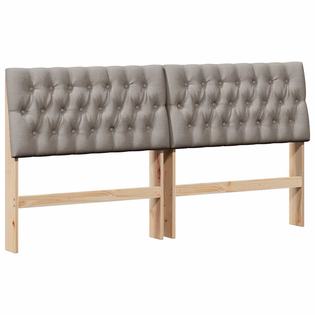 Gestoffeerd hoofdbord Taupe 180 cm Massief grenenhout