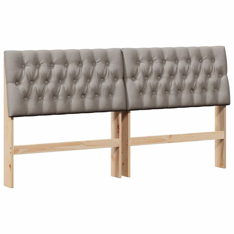 Gestoffeerd hoofdbord Taupe 180 cm Massief grenenhout
