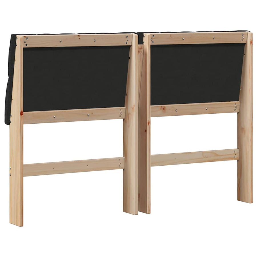 Gestoffeerd hoofdbord Zwart 160 cm Massief grenenhout