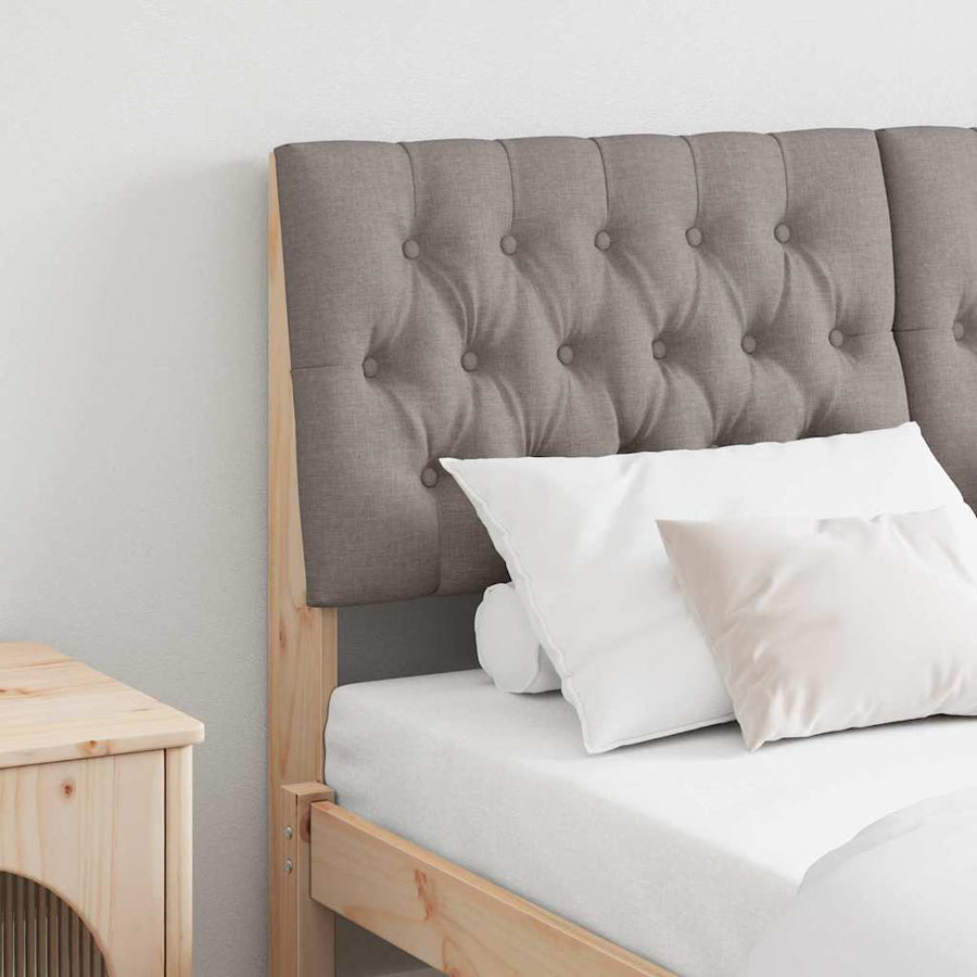 Gestoffeerd hoofdbord Taupe 150 cm Massief grenenhout