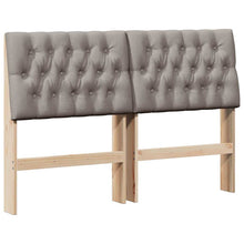Gestoffeerd hoofdbord Taupe 150 cm Massief grenenhout