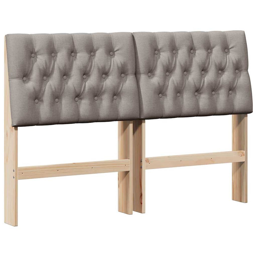 Gestoffeerd hoofdbord Taupe 150 cm Massief grenenhout