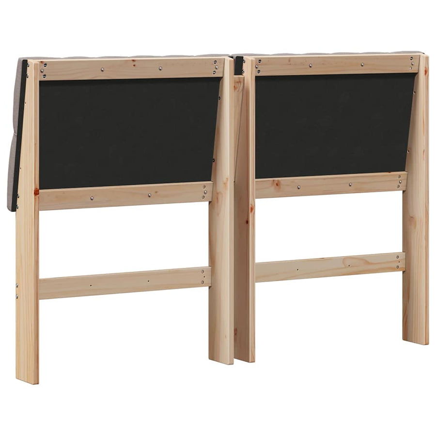 Gestoffeerd hoofdbord Taupe 150 cm Massief grenenhout